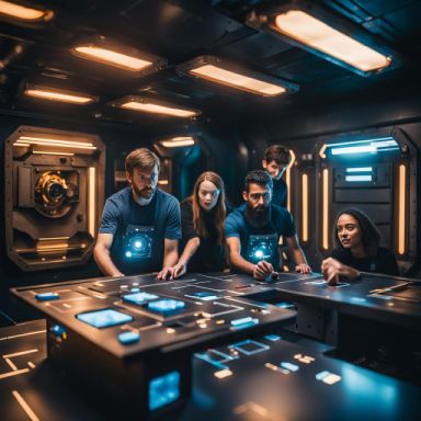 full size image of the Save The Ship Room with crew